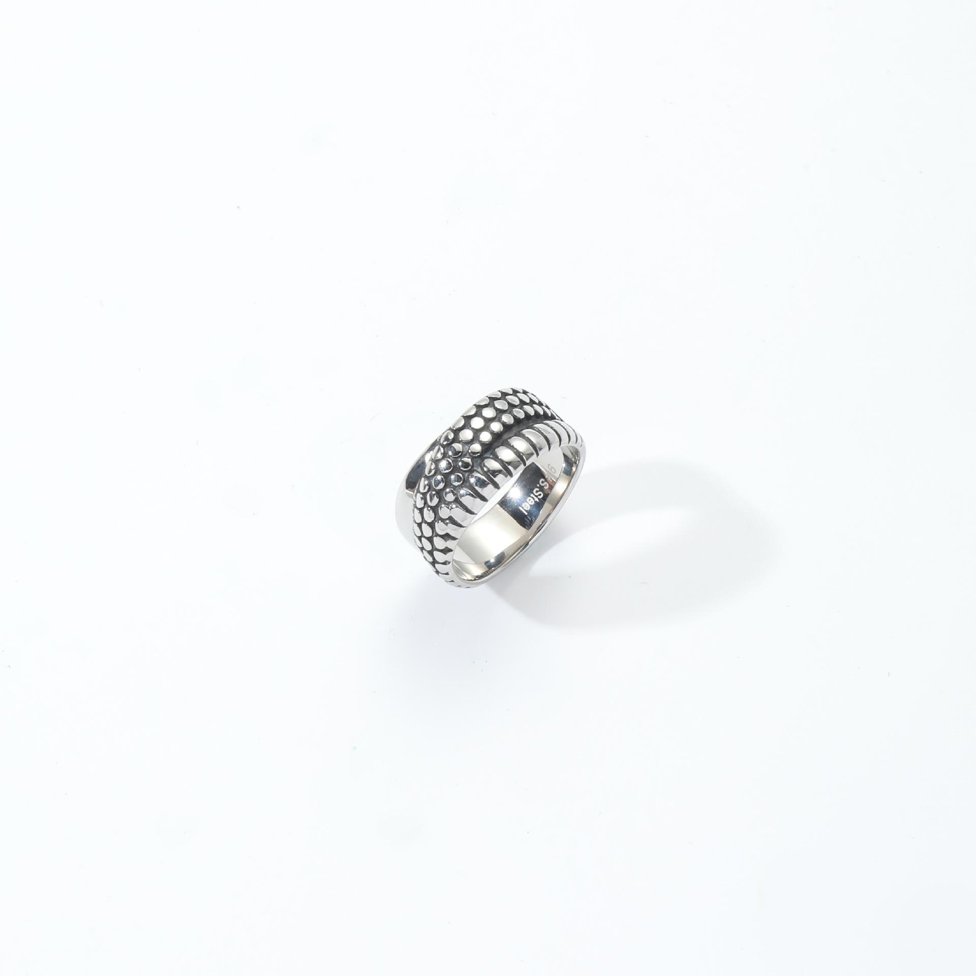 

Модное мужское кольцо из нержавеющей стали - европейский и американский уличный стиль Size 7 серебряный