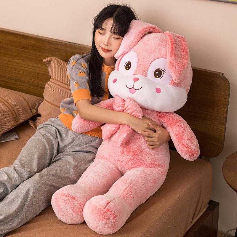 Cartoon Long-Eared Rabbit Doll Plush Toy Little White Rabbit Doll Girl Throw Pillow Children Soothing Rag Doll