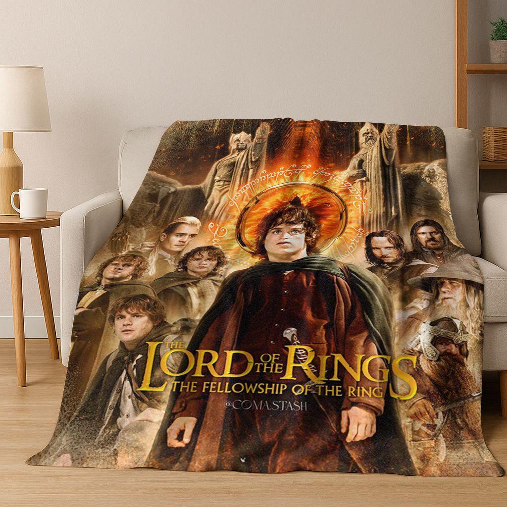 

Classics L-Lord of The Rings H-Hobbit Movie Flannel Blanket,Warm and Cozy Soft Throw Blanket for Home Bedroom Bed Sofa Cover Kid 75x90cm