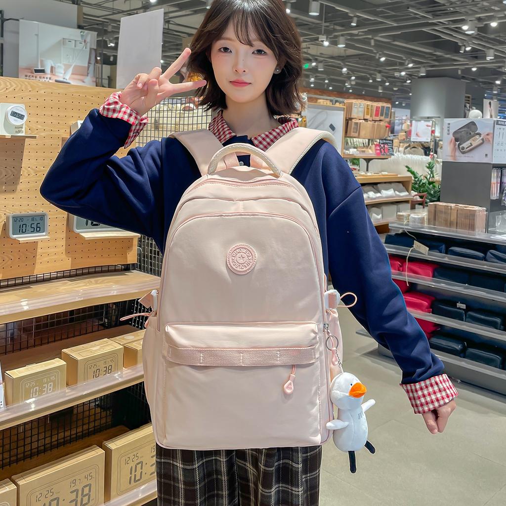 Schoolbag Large capacity class Commuter travel School bag Niche Korean female high school students Versatile simple casual lightweight backpack