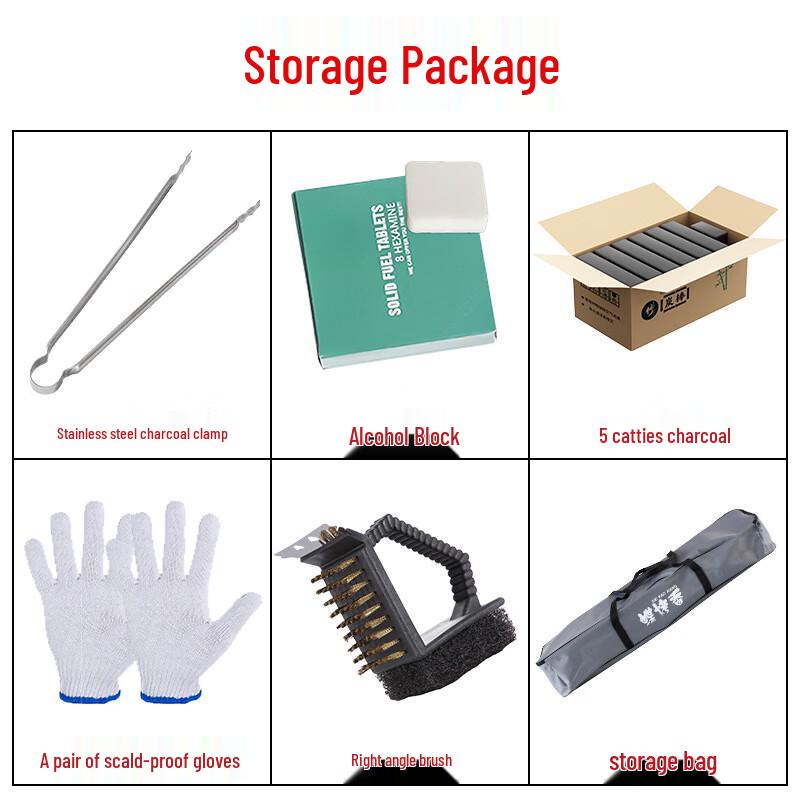 Diruien Foldable Charcoal Grill Accessory & Storage Set
