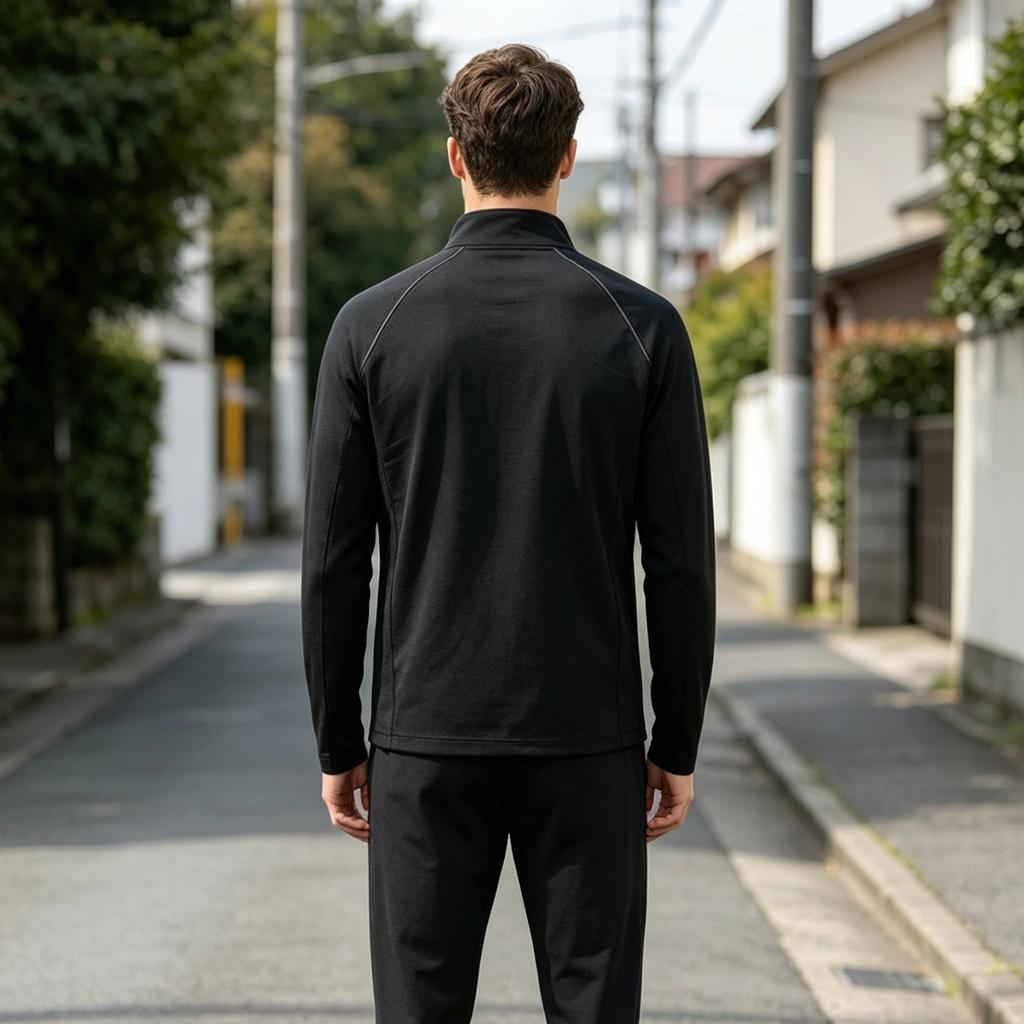 Men's Winter Half Zip Lined Sweatshirt with Stand Collar Long Sleeve Stretch Outdoor Fitness Pullover