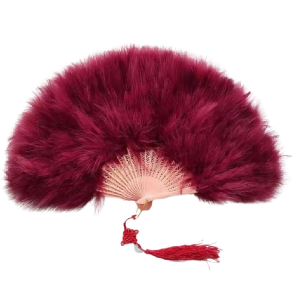 Chinese Handheld Feather Fan Colorful Show Dance Fan Art Fans Cosplay Props Fan  Home Decoration