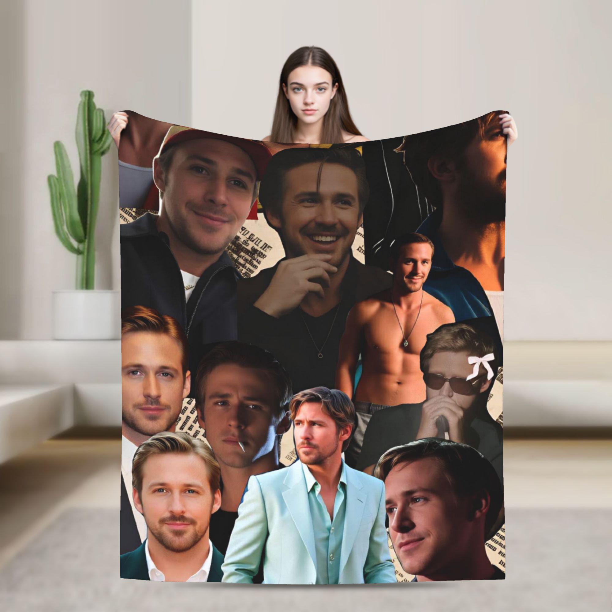 Ryan Gosling Collage Blanket Quality Warm Soft Bedding Throws Winter Travel Outdoor Print Bedspread 80x120cm