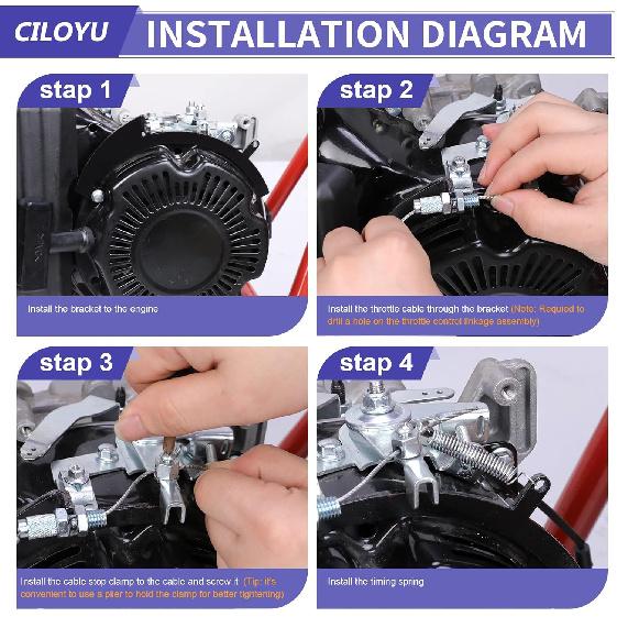 Throttle Control Linkage Bracket With Mini Bike Throttle Kit Compatible With Predator 79Cc 98Cc 99Cc 3.0HP Engine Coleman CT100U CC100X Massimo MB100
