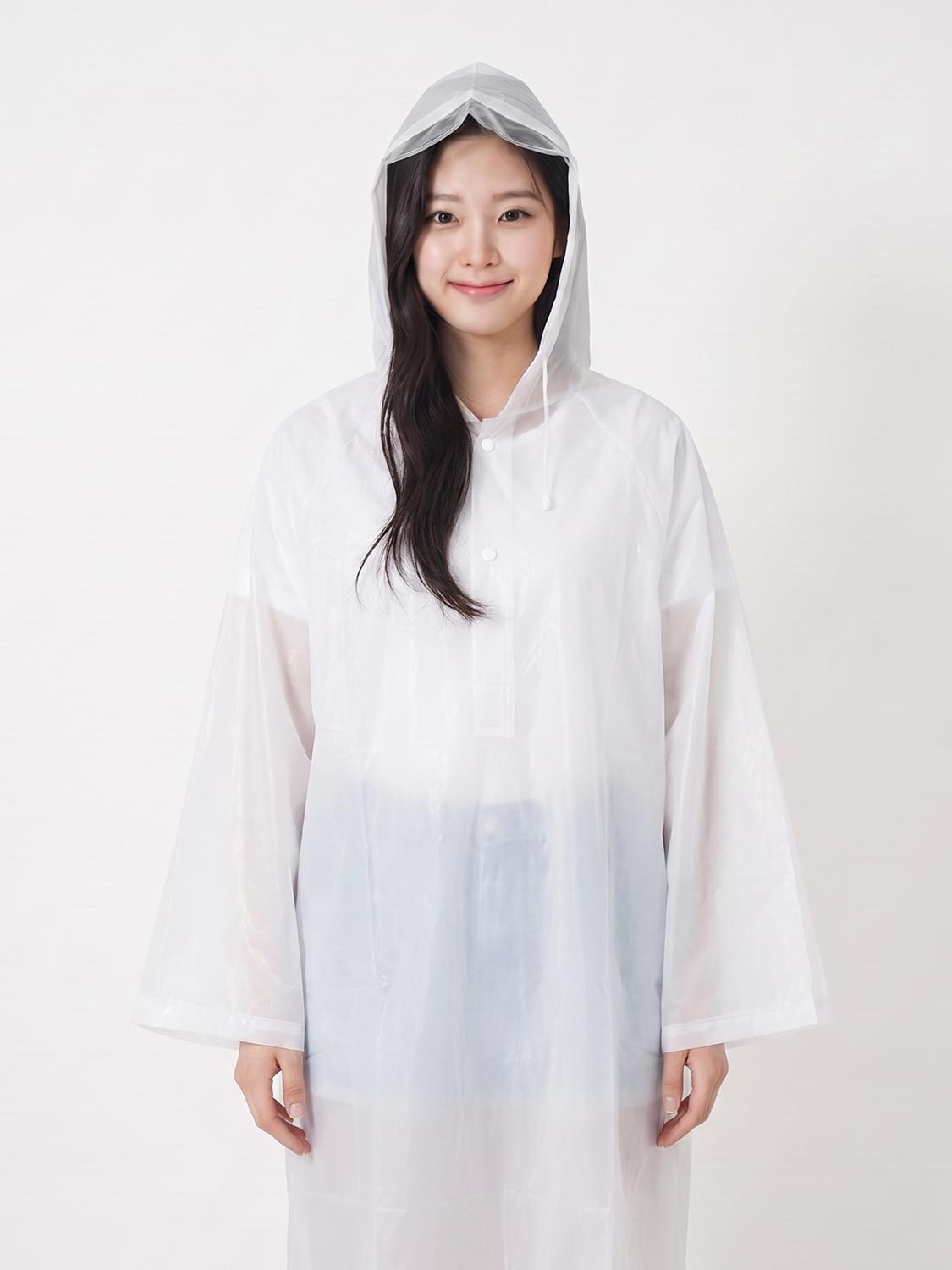 Daiso Disposable Poncho White For Adults