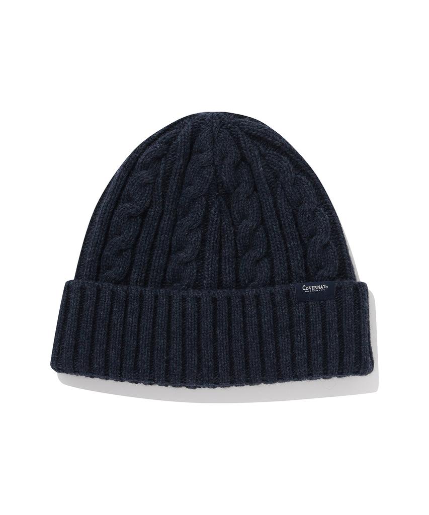 COVERNAT Authentic Cable Wool Beanie Navy