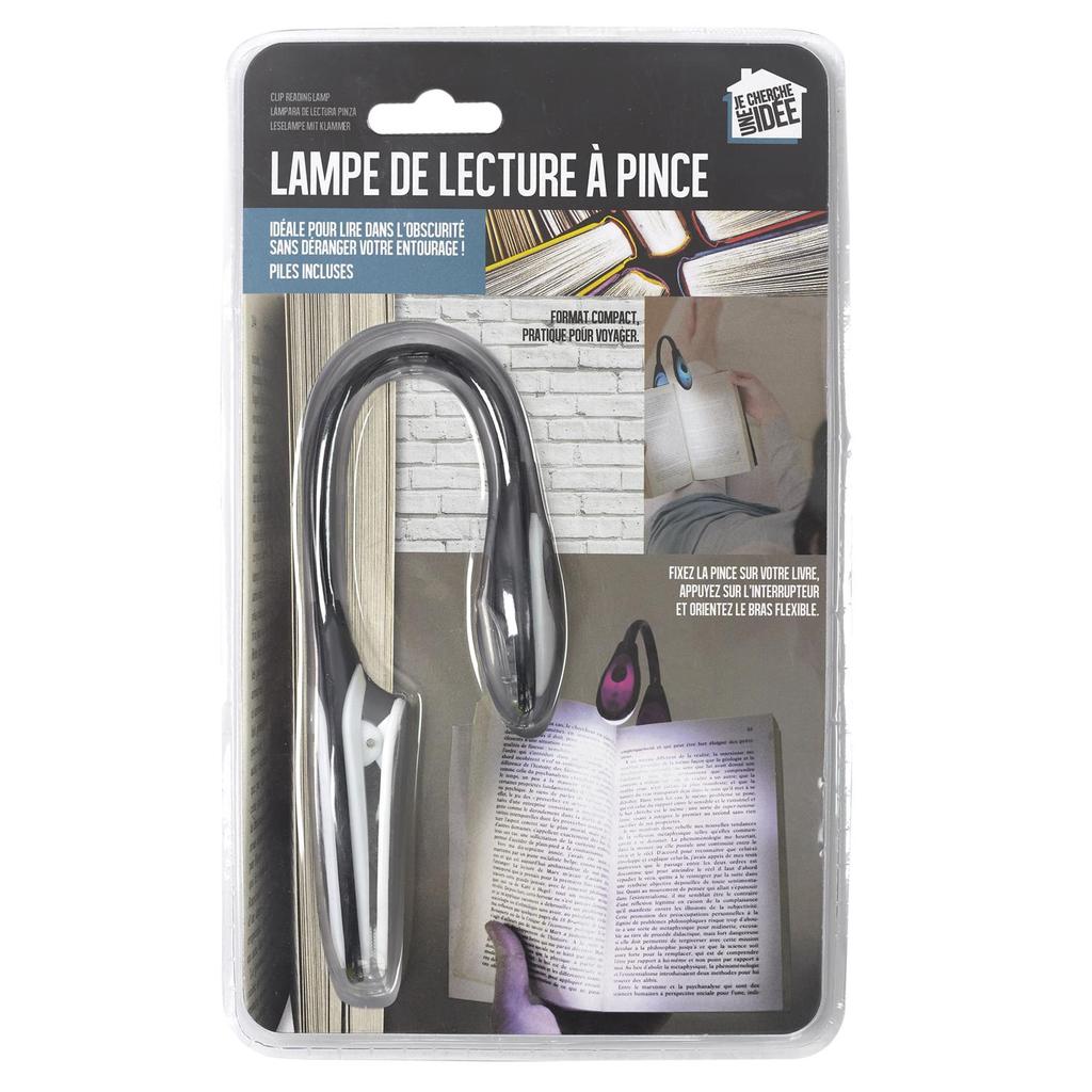 Clip Lamp For Reading, Gray, Adjustable Light Angle