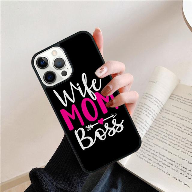 

Жена Мама Босс Мама ТПУ Чехол Оболочка Для iPhone 17 Air 15 16 Pro Max 14 13 12 11 Pro Max Plus Чехол для Телефона iPhone 16plus