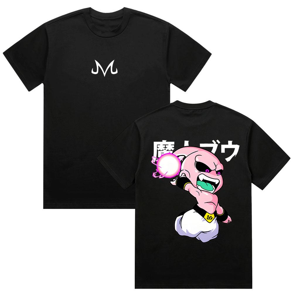 2026 New Dragon Ball Anime Cotton T-shirt Summer New Majin Buu Printed Men's and Women's Street Hip Hop Casual Short Sleeve Top