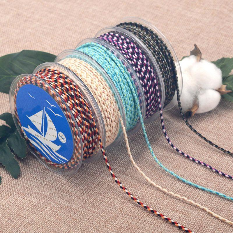Colorful Carrying Strap Braided Rope Hand-Made Cotton Threads Handcraft Braiding Rope Braided Rope Bracelet Braiding Thread Crafts Tassel DIY Material