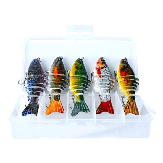 1/3/5Pcs 10CM/15.5G Bionic Multi-Jointed Fishing Lure Long Casting 7-Section Swimbait Hard Artificial Bait Freshwater Saltwater Fishing Accessories