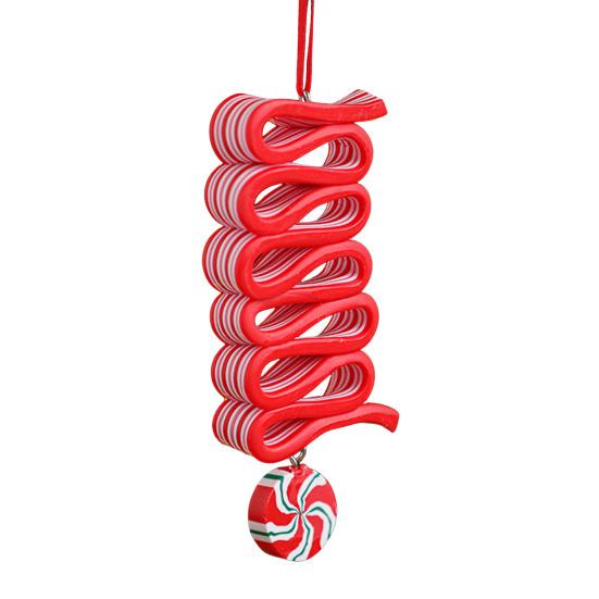 Christmas Lollipop Ornament Colorful Polymer Clay Peppermint Candy Cane Hanging Decoration Xmas Tree Holiday Party Home Decor Festival Gift