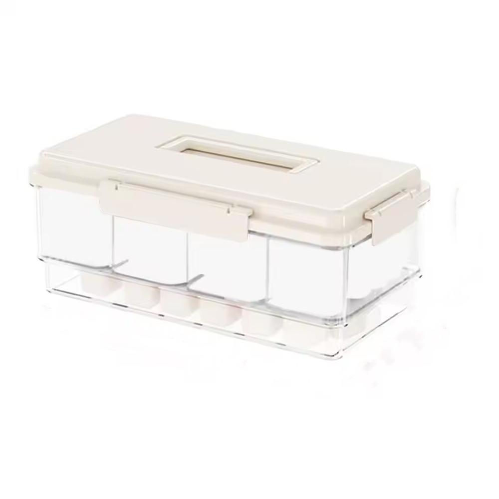 

Контейнер для хранения свежих продуктов с 4 отделениями, герметичный, портативный, для использования на кухне розовый