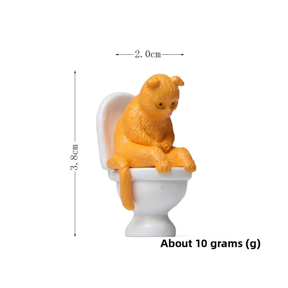 Sitting Closestool Cute Posture Cat Collectible Figures For Gift Decor Giving