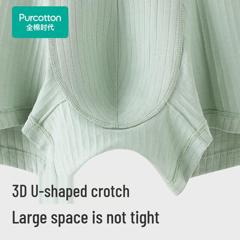 Purcotton Men's 95% Cotton Breathable Boxer Briefs