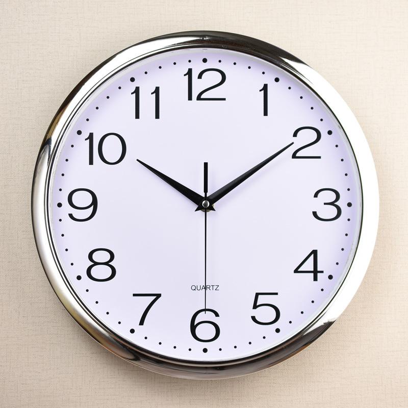 

12-дюймовые Пластиковые Гальванизированные Кварцевые Часы Спальня Гостиная Настенные Часы Простые Часы Рекламные Часы