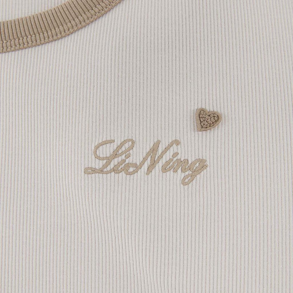 Li Ning Sports Lifestyle Series Round Neck Logo Letter Short Sleeve T-Shirt Women tops ATSW268-7