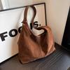Vintage Zamszowa Torba Hobo Duża Pojemność Damska Torba Tote Jesień Zima Torebka na Codzień Torby na Ramię Trend Mody Torba pod Ramię