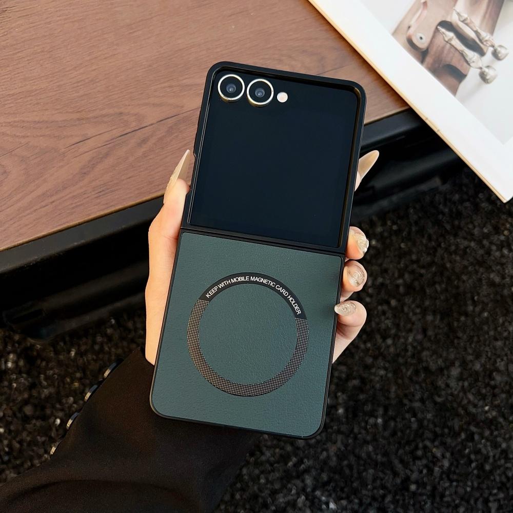 Fashion for Magsafe Leather Thin Case for Samsung Galaxy Z Flip 7 6 5 4 3 flip7 ZFlip Flip6 Magnetic Shockproof Ultra Slim Cover