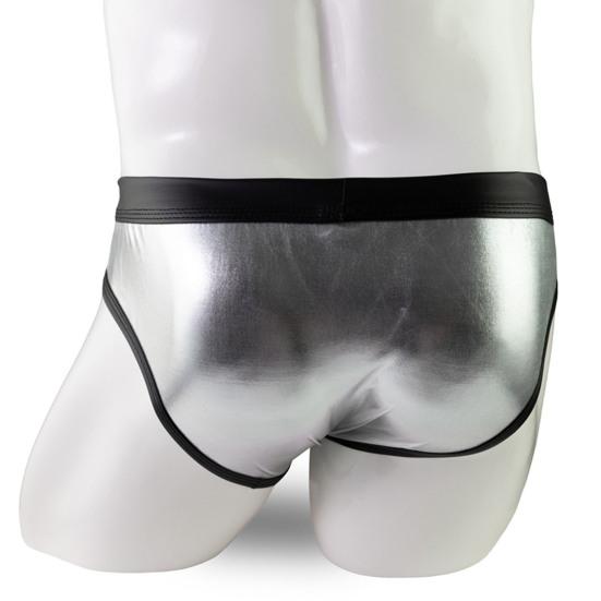 Slip Bikini Sexy da Uomo Colore Patchwork Davanti Vuoto Mutandine a Vita Bassa Design U-convesso Biancheria Intima Traspirante