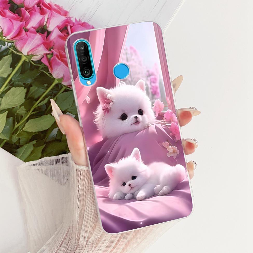 Transparent For Huawei P30 Lite Case Cover Cute Cat Fashion Butterfly Funny Painted Casing MAR-L01A MAR-L21A MAR-LX1A