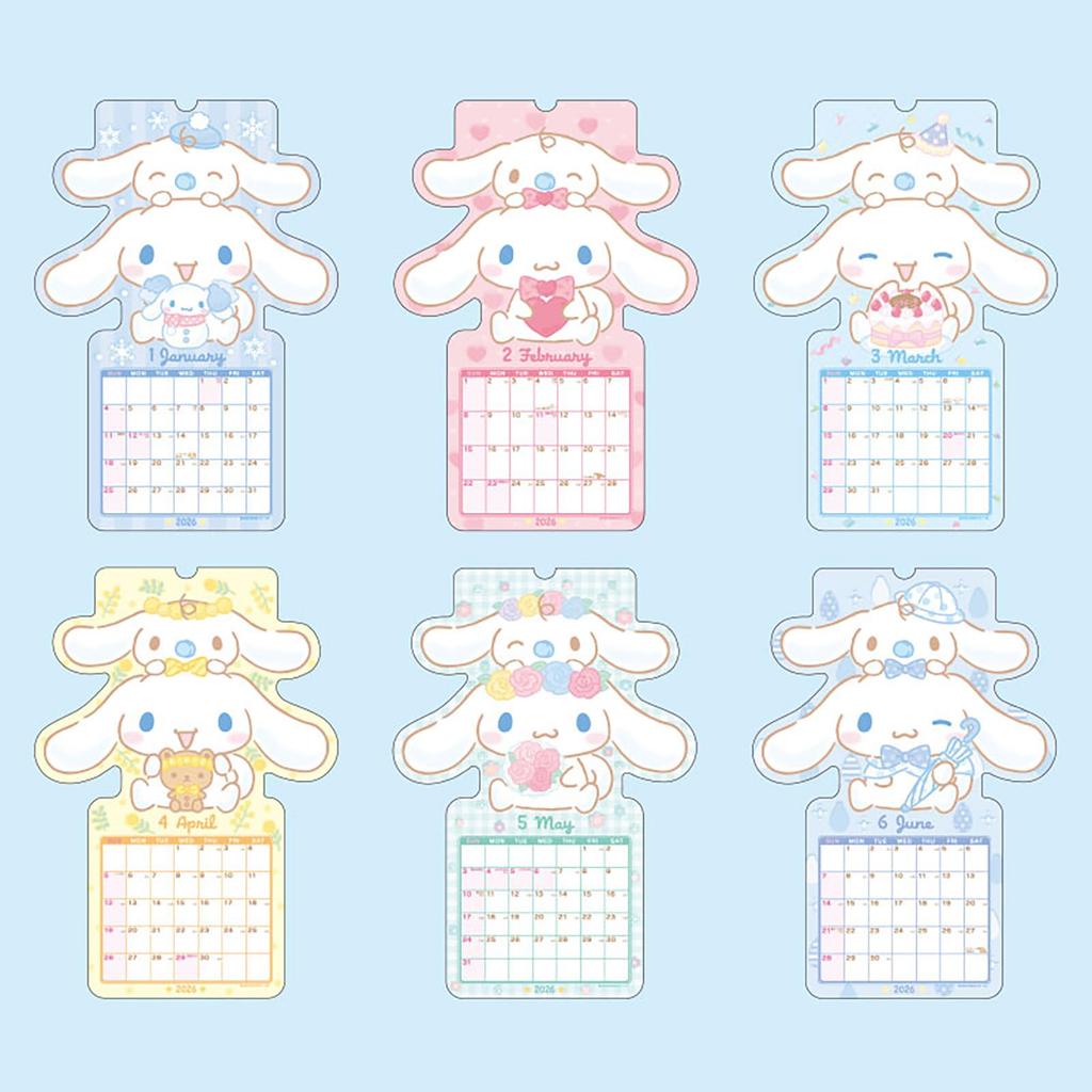 Sanrio 2026 Cinnamoroll Paper Wall Wall 622834 Die-Cut Calendar, Calendar, Calendar,