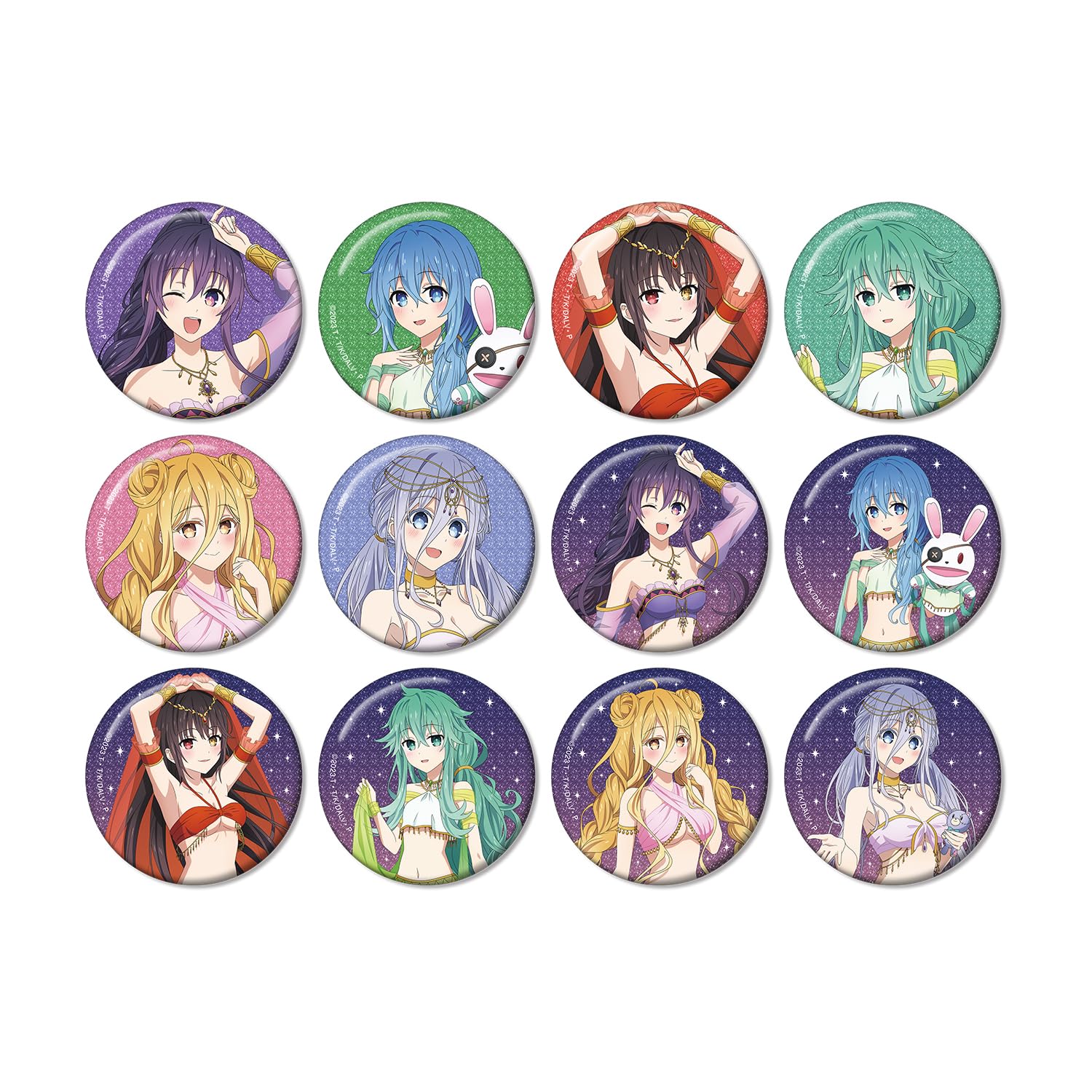 

A Live Anime Original Illustration Dancer Trading Glitter Can Badge Box of 12 Date V Ver.