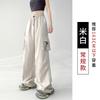 American wide-leg paratrooper overalls women's summer high-waisted mountaineering sports pants loose retro casual charging paper bag pants