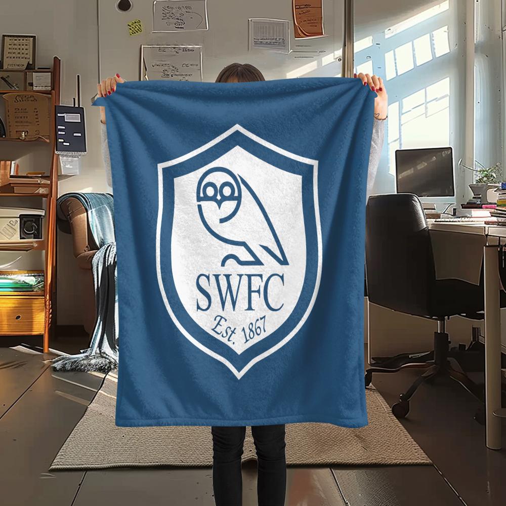 Coperta in Flanella con Motivo Sheffield Wednesday FC, Alta qualità Confortevole per Tutte le Stagioni, Arredamento per la Casa, Calore e Comfort, Perfetta per Regali.