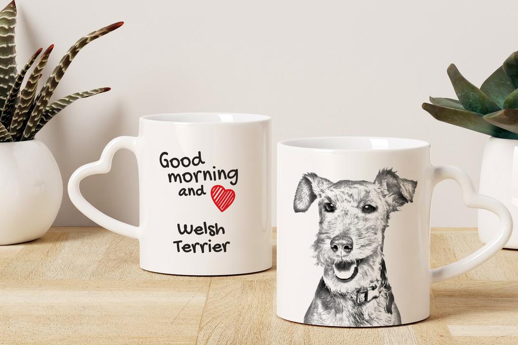 Welsh Terrier, Welshie, Daeargi Cymreig - Cup with a Dog, Adorable Cup with a Heart-shaped Handle, Universal Gift from the Art-Dog Brand