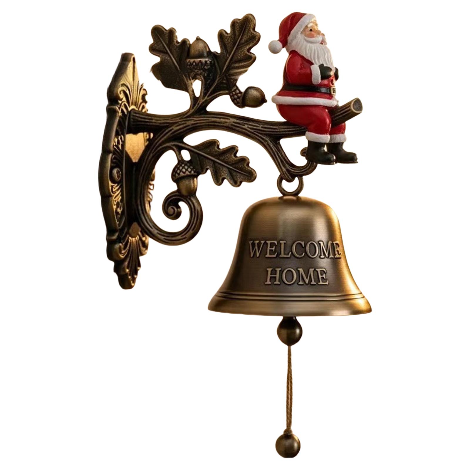Рождественский приветственный дверной звонок Многоцелевой металлический декоративный дверной звонок Рождественский узор Подвесной дверной звонок для украшения двора патио