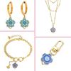 DanLingJewelry 30Pcs Random Flower Connector Charms Enamel Flower Charms with Double Loops for Jewelry Bracelets Making