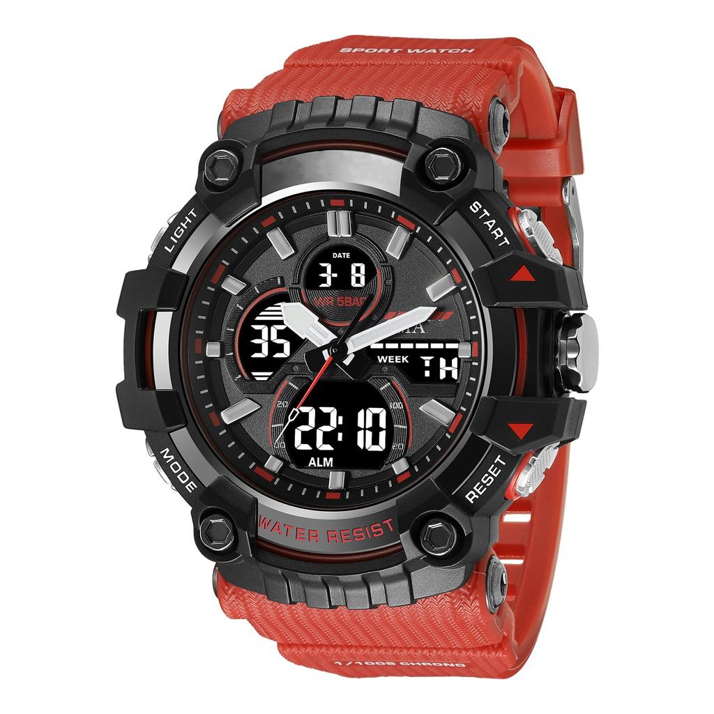Sport Watch Men Quartz Wristwatches Waterproof Dual Time Display Military Clock Watches