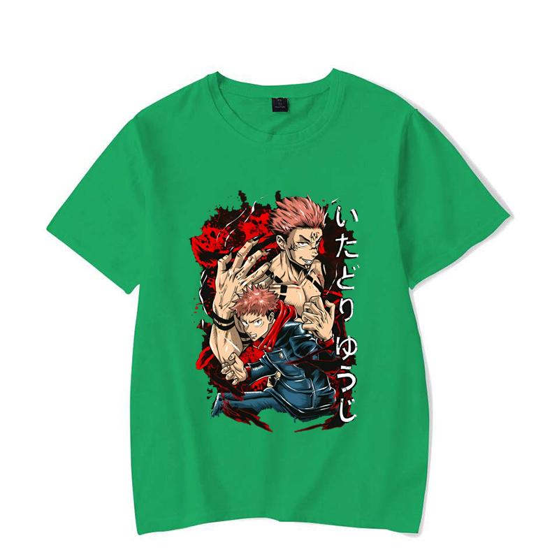 

Горячая футболка с принтом Рёмен Сукуна Итадори Юджи Женская Модная Футболка с Коротким Рукавом Аниме Уличная Повседневная Личность Летняя Футболка 4XL