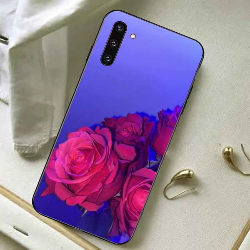 Aesthetics Purple Rose Phone Case for Samsung A51 A30s A52 A71 A12 for Huawei Honor 10i for OPPO Vivo Y11 Cover