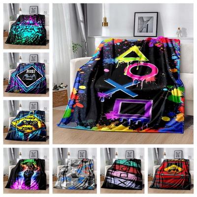 Gaming Flannel Blanket Gamer Gamepad Throw Blanket 3D Print Ultra Soft Home Decor Comfortable Bedding For Sofa Bed Couch Travel