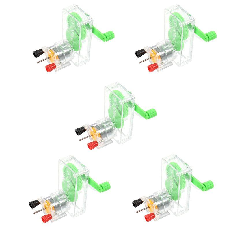 AEE4-5PCS Hand Generator Portable Generators Portable Hand Generator Experimental DIY Model Generator Electricity Generator
