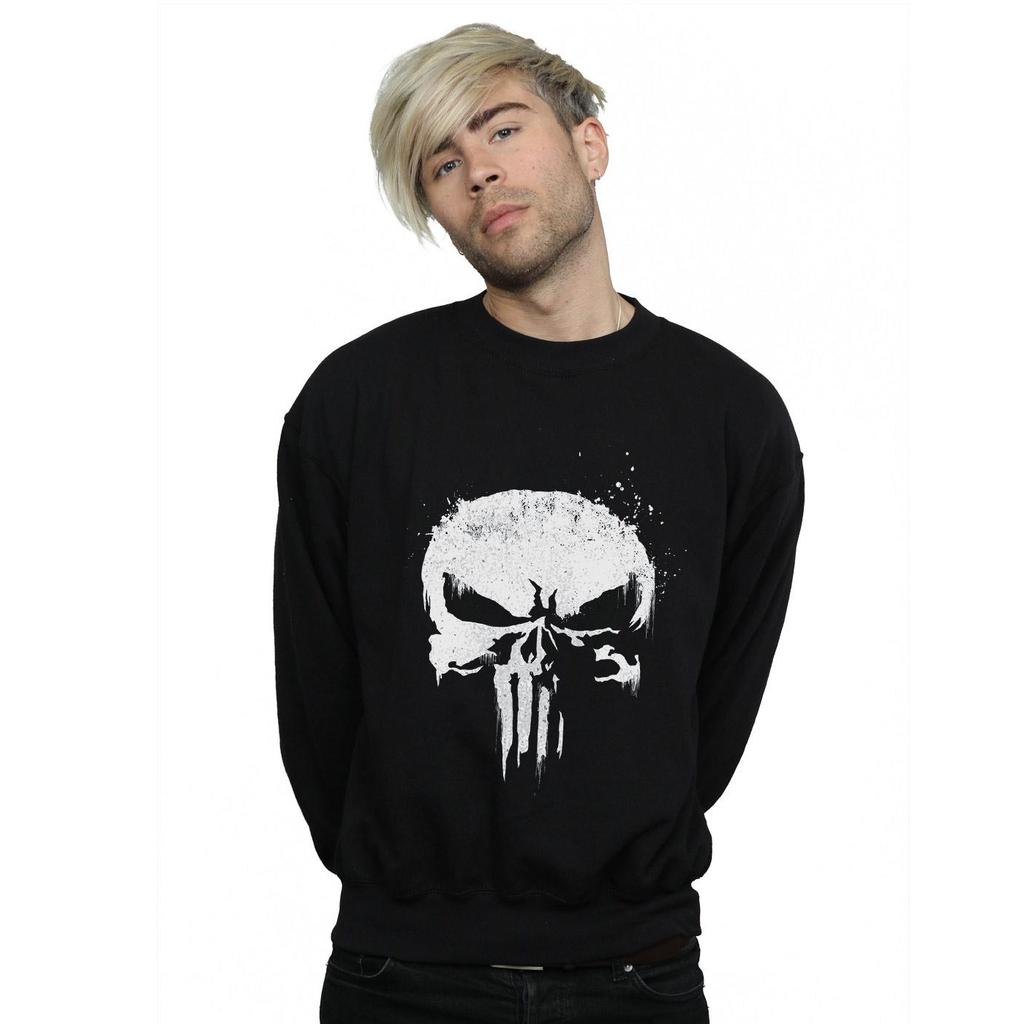 Marvel Mens The Punisher TV Skull Logo Sweatshirt