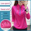 Women's Stand-Up Collar Running Shirt Long Sleeve UV Shirt for Gym Yoga Fitness Training