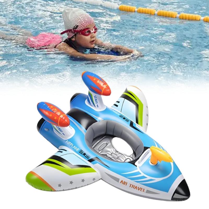 Airplane Kids Swim Ring Tube Inflatable Swimming Ring Seat Material Ecofriendly