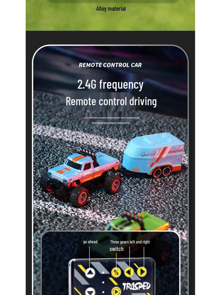 1:64 Mini Off-Road Big Foot RC Car with Alloy, Cool Lights & Shock Absorption for Kids