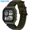 Top Brand New Nylon Canvas with Three-Ring Buckle Retro Electronic Watch Sport Men's Square Classic Student Waterproof Watch