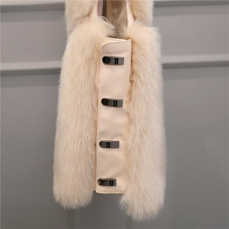Imitation fur vest thin cotton vest female splicing vest thickened imitation fox hair short vest