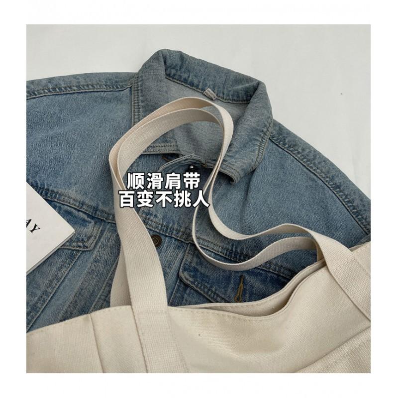 New Cross-border Canvas Large-capacity Shoulder Bag All-matching Commuter Student Class Handbag Casual Tote