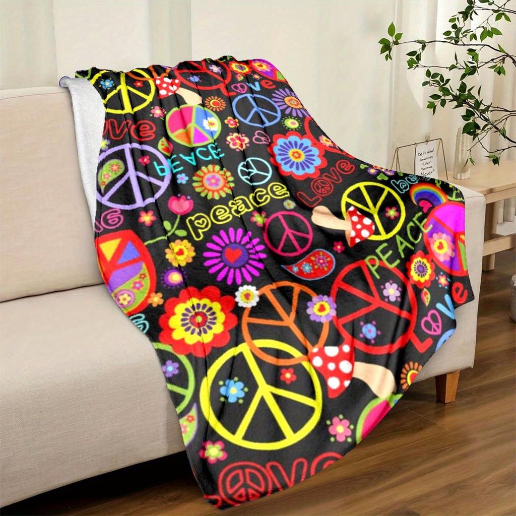Color Peace Blanket Suitable For Sofa Bed Travel Camping Living Room Sofa Chair And Bed Nap Blanket Office Bed Camping Travel Multifunctional Gift