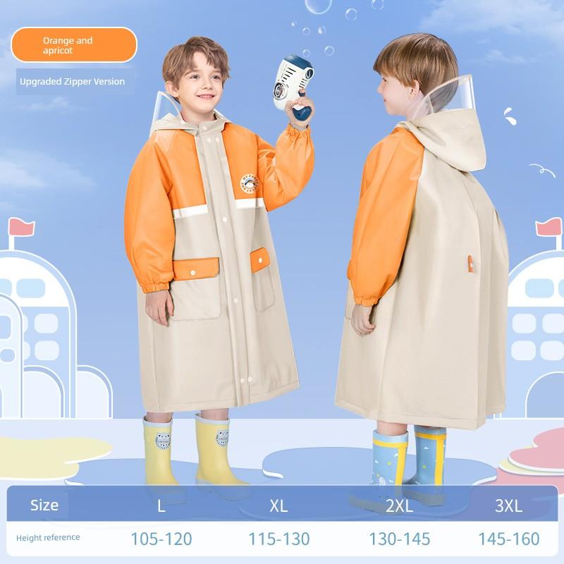 Children's Raincoat for Boys and Girls 2024 New Children's Full-Body Waterproof Boys and Girls School Bag Student School