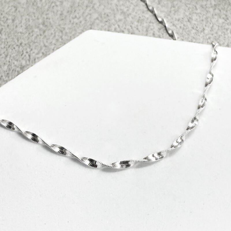 MAISON DE SHE 925 Silver Twisted Chain Necklace M-APN020