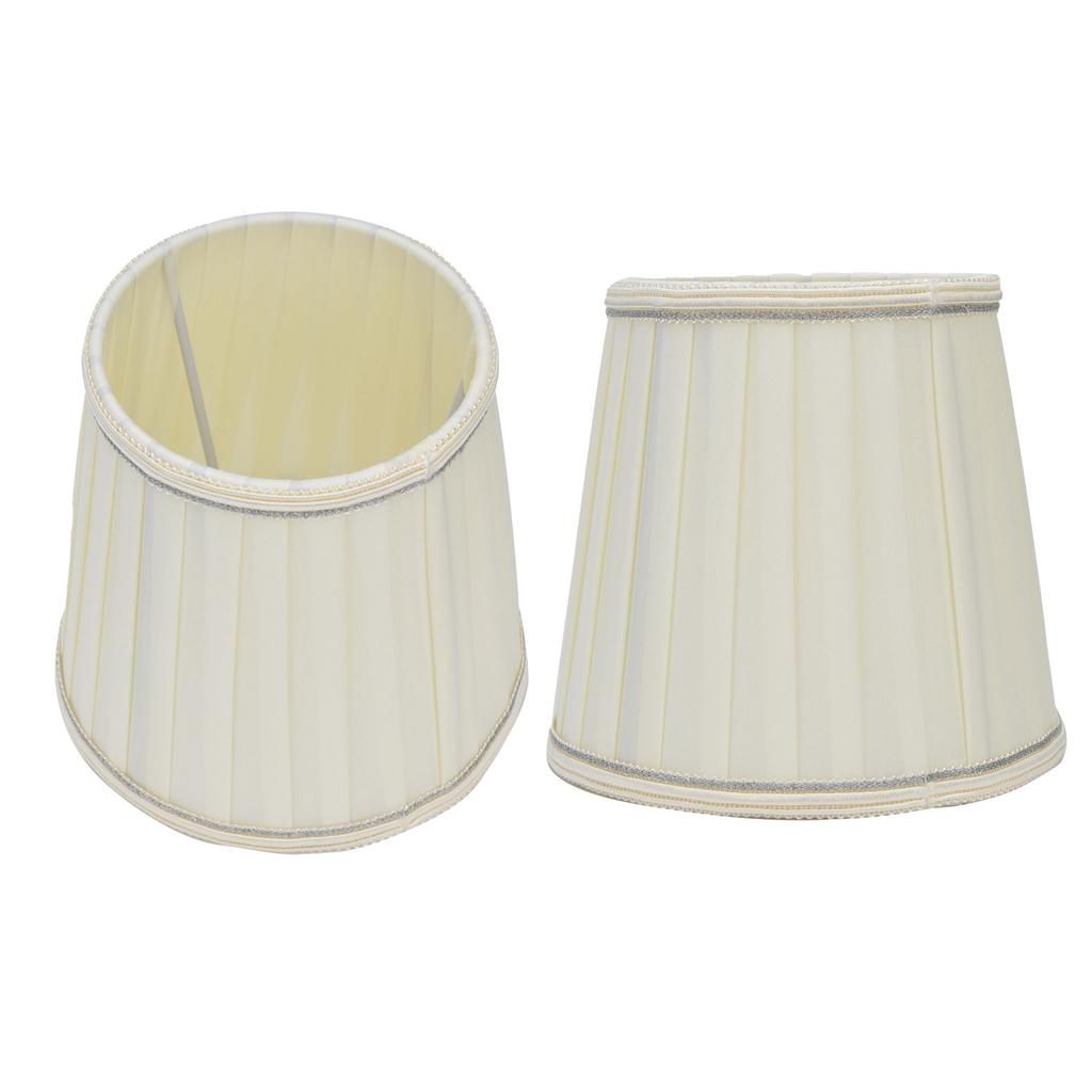 Fabric Lampshade Beige Silver Edge Craft European Style Simple Lamp Shade for E14 Screw Candlestick