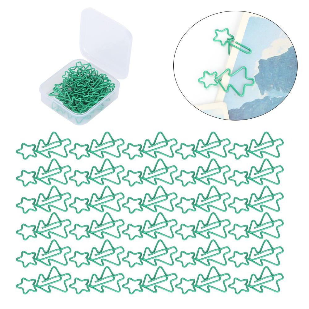 30Pcs 3.2 X 1.9cm Paper Clips Green Fun Paper Clips Stationery Supplies Paperclips  Book Marking